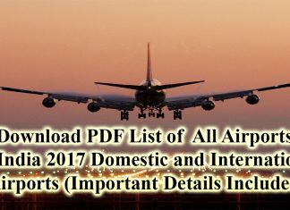 List of All Airports in India PDF 2017