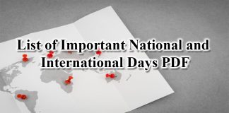 list of important national and international days pdf