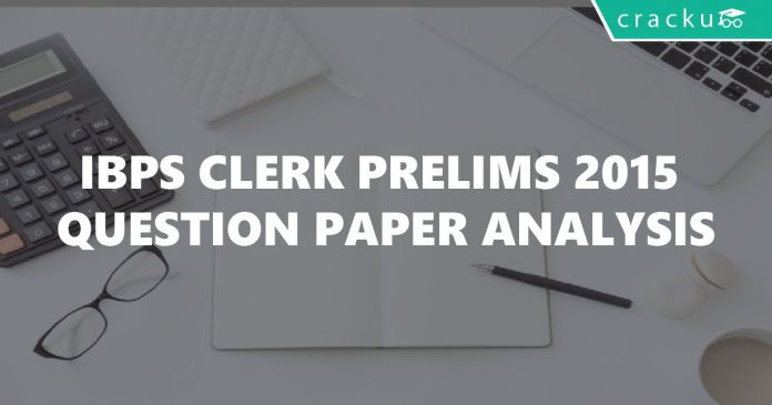 IBPS Clerk 2015 Question paper pdf
