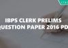 IBPS Clerk 2016 Questions paper PDF