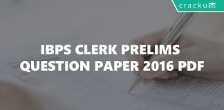 IBPS Clerk 2016 Questions paper PDF
