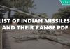 List of Indian Missiles and their Range PDF