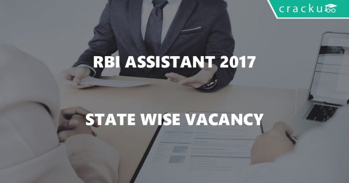 RBI Assistant 2017 State wise Vacancy