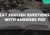 CAT English Questions with Answers PDF