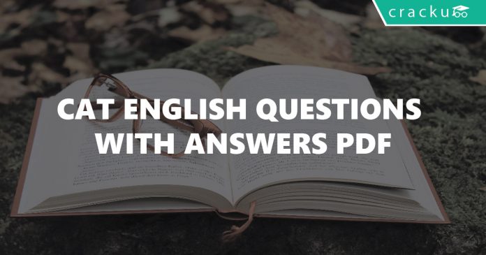 CAT English Questions with Answers PDF