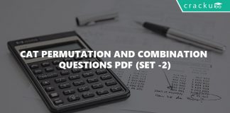 CAT Permutation and Combination Questions PDF (Set -2)