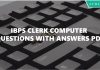 IBPS Clerk Computer Questions with Answers PDF