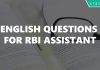 English Questions For RBI Assistant