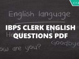 IBPS CLERK ENGLISH QUESTIONS