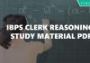 IBPS Clerk Reasoning Study Material PDF