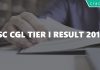 SSC CGL Tier 1 Results 2017