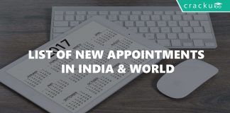 List of New Appointments in India & World 2017/2018 PDF