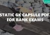 Static Gk Capsule PDF for Bank exams
