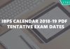 IBPS calendar 2018
