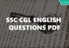 SSC CGL English Questions PDF