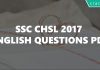 SSC CHSL 2017 English Questions PDF
