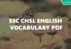 SSC CHSL English Vocabulary PDF