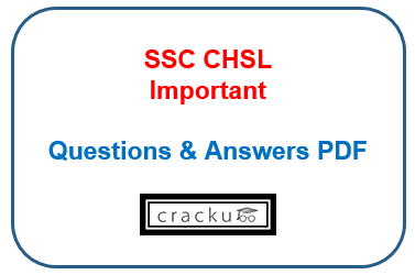 SSC CHSL Important questions and answers PDF