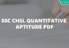 SSC CHSL Quantitative Aptitude PDF