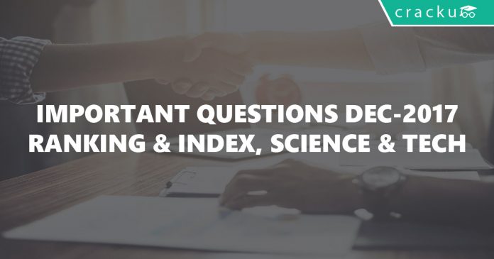 Important Questions- Ranking,SciandTech