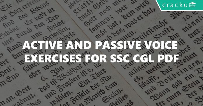 Active and Passive Voice Exercises For SSC CGL PDF