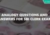 Analogy Questions and Answers for SBI Clerk Exam