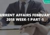 Current Affairs February 2018 Week-1 Part-1