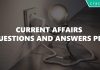 Current Affairs Questions and Answers PDF- 2018 quiz