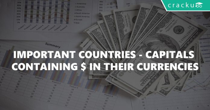 Important Countries - Capitals containing $ in their Currencies