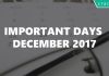 Important Days December 2017