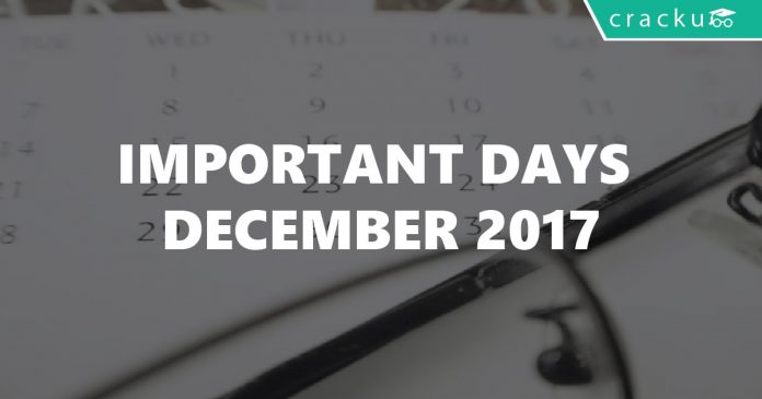 Important Days December 2017
