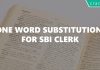 One Word Substitution for SBI Clerk