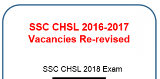 SSC CHSL 2016-2017 Vacancies