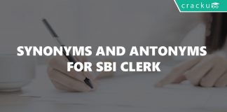 Synonyms and Antonyms for SBI Clerk