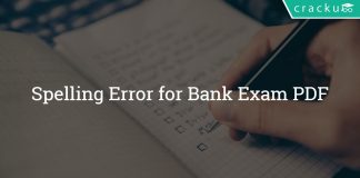Spelling Error for Bank Exam PDF
