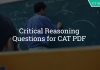 Critical Reasoning Questions for CAT PDF