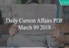 daily current affairs pdf march-09-2018