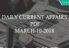 daily current affairs march 10 2018