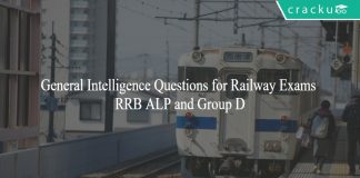 General Intelligence Questions for Railway Exams - RRB ALP and Group D