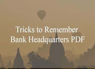 Tricks to remember Bank and their headquarters