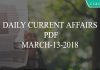 daily current affairs march 13 2018