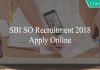 SBI SO Recruitment 2018 notification