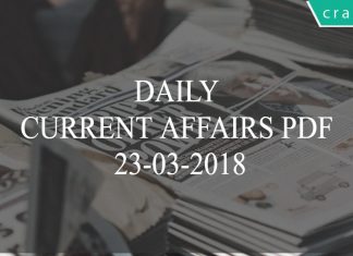 daily current affairs pdf 23-03-2018