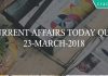 daily current affairs quiz 23-03-2018