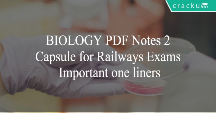 biology notes set-2 for railways exams
