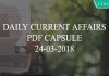 daily current affairs pdf capsule 24-03-2018