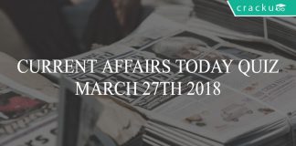 current affairs quiz today 27-03-2018