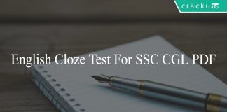 English Cloze Test for SSC CGL PDF
