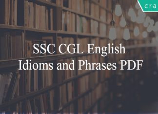 SSC CGL English Idioms and Phrases PDF