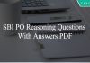 SBI PO Reasoning Questions With Answers PDF